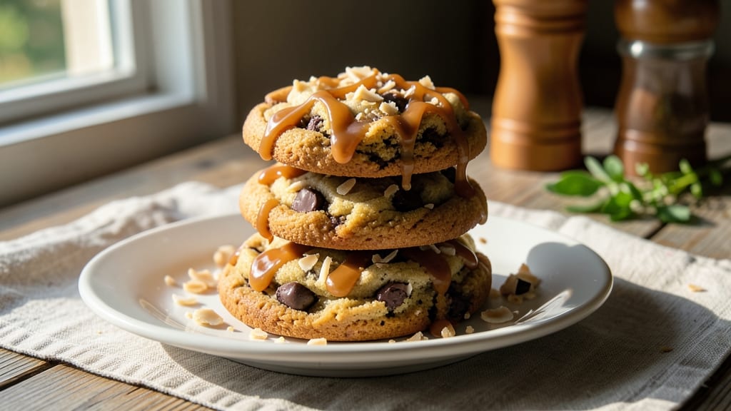 Caramel Coconut Chocolate Chip Cookie Recipe: Toffee-Bold Bites with Tropical Twist