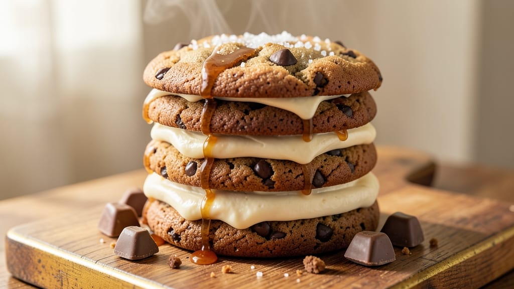 Chocolate Chip Cookie Icing Sandwich Recipe: Stacked Sweetness With Melty Chunks
