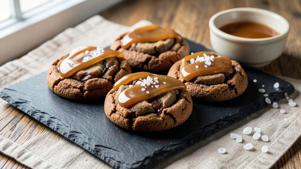 Chocolate Caramel Sea Salt Cookie Recipe: Fudgy Cores with Gooey Caramel Rivers